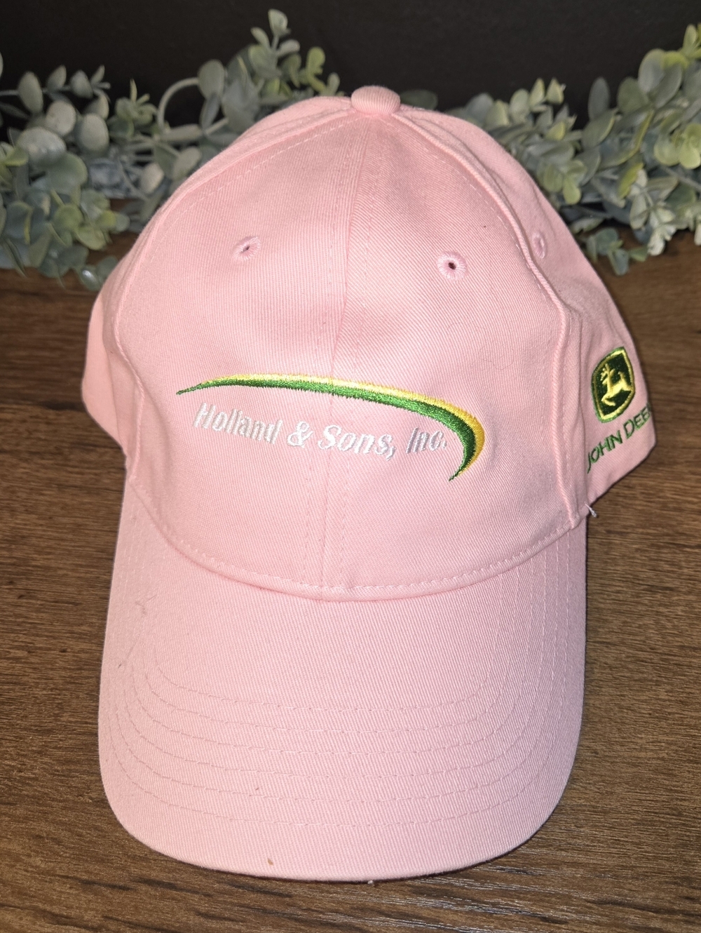 Pink John Deere Holland & Sons Hat